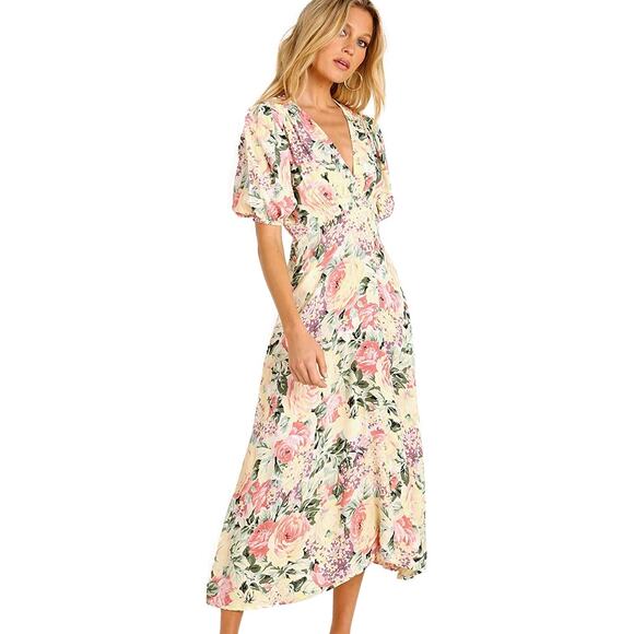 Faithfull The Brand Anthropologie Vittoria Midi Tea Dress // Size‎ US 4 Small - Picture 2 of 7